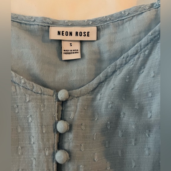 Neon Rose Dress with frill trim - Picture 8 of 9